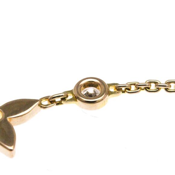 LOUIS VUITTON 18k Gold Diamond Monogram Necklace - Picture 4 of 12